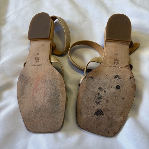 Paloma Barcelo Italian Leather Size 37 Strappy Sandals Square Toe - Picture 6 of 8